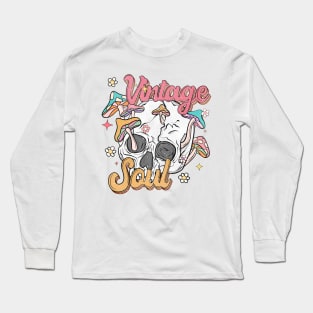 "Vintage Soul" Skull & Mushrooms Long Sleeve T-Shirt